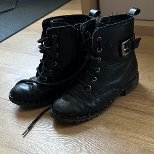 Wonder Nation Black Lace-Up Boots